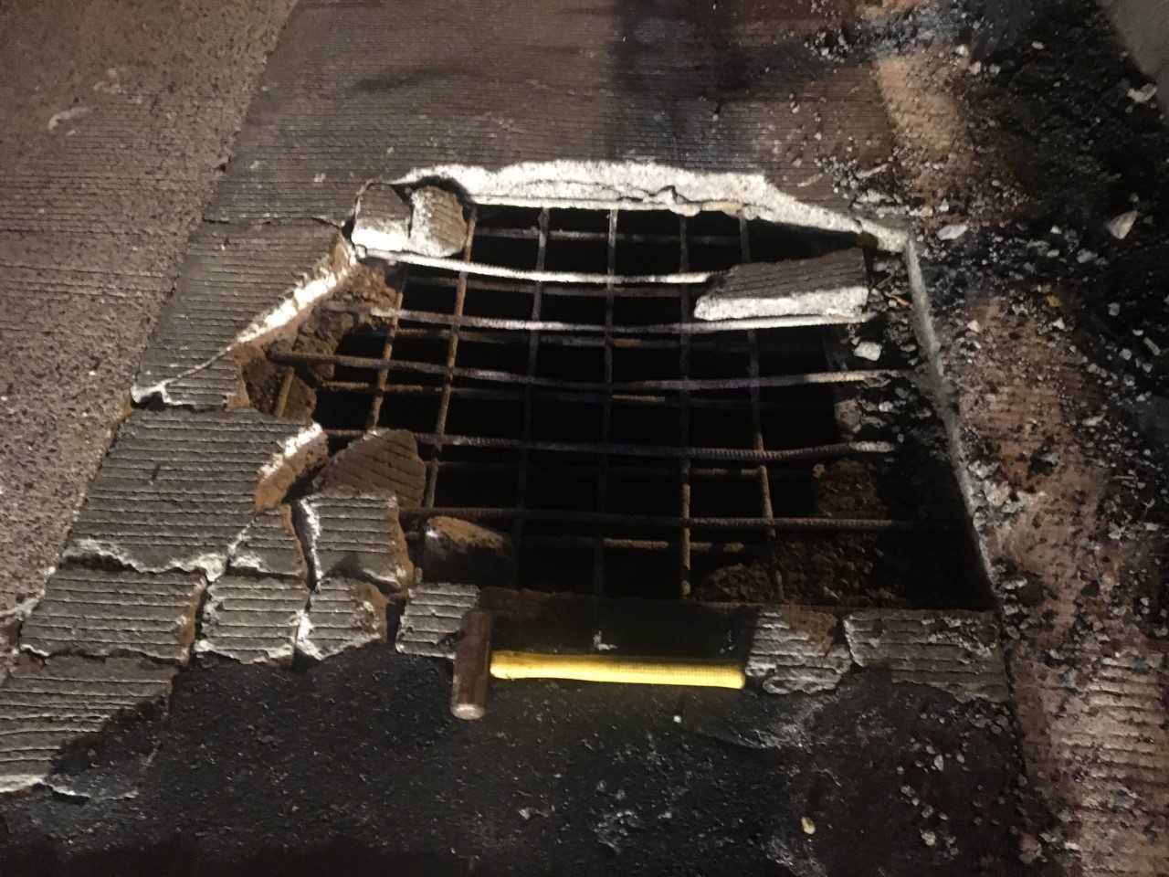 Concrete Roadway Hole